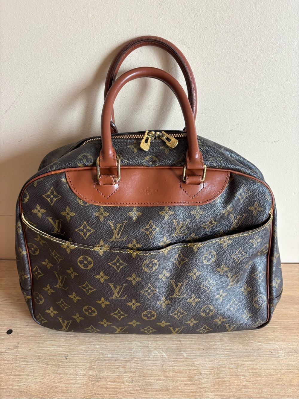 Louis Vuitton Monogram Canvas Brown and Tan Leather Briefcase
